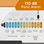 FURY Personal Safety Alarm - 110dB Panic Siren with Dual LED Flashlight & Carabiner Clip - Black