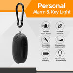 FURY Personal Safety Alarm - 110dB Panic Siren with Dual LED Flashlight & Carabiner Clip - Black