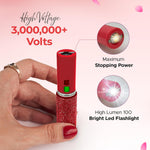FURY Rhinestone Pepper Spray & Lipstick Stun Gun Combo - Self-Defense Kit - Red