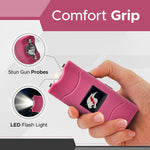 FURY Pepper Spray & Mini Stun Gun Combo - Self-Defense Kit with LED Flashlight & UV Dye - Pink Bling