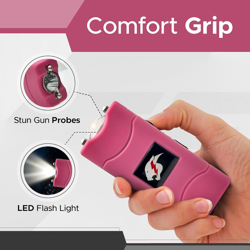 FURY Pepper Spray & Mini Stun Gun Combo - Self-Defense Kit with LED Flashlight & UV Dye