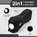 FURY Cheetah Rechargeable Stun Gun with LED Flashlight - Black