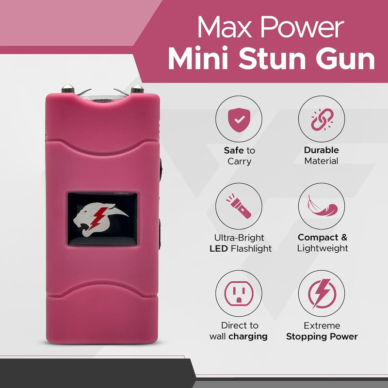 FURY Pepper Spray & Mini Stun Gun Combo - Self-Defense Kit with LED Flashlight & UV Dye