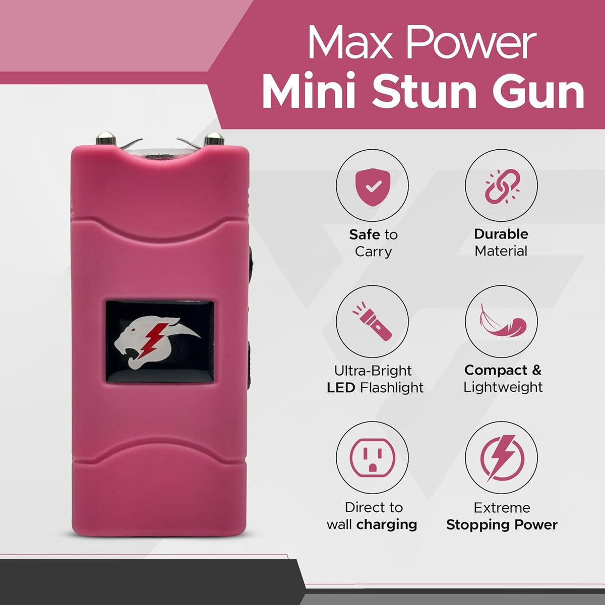 FURY Pepper Spray & Mini Stun Gun Combo - Self-Defense Kit with LED Flashlight & UV Dye