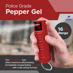 FURY Hardshell Pepper Gel - Max Strength with 16ft Range & UV Dye - Red