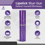 FURY Lipstick Stun Gun for Women - Rechargeable with LED Flashlight - Purple