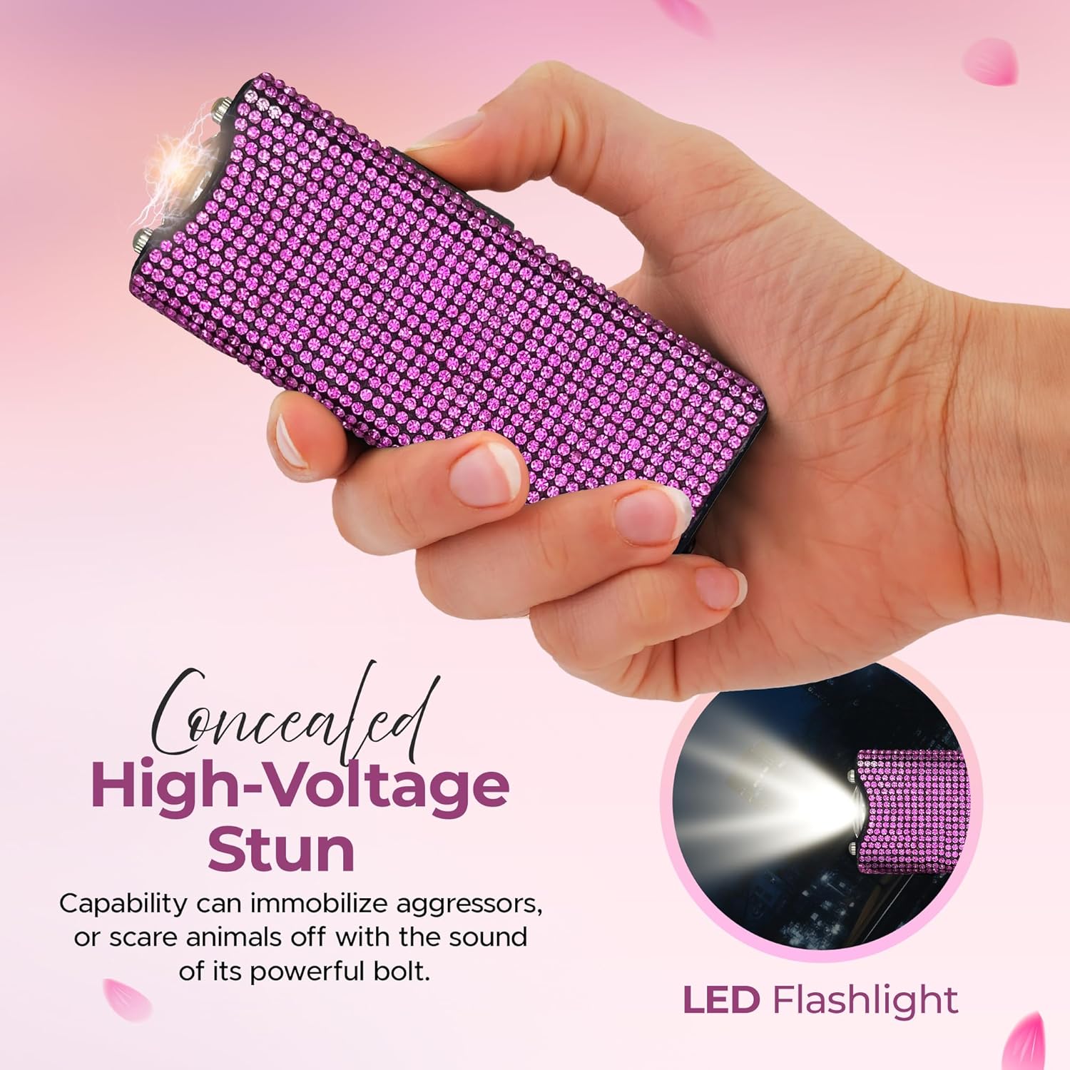 FURY Rhinestone Pepper Spray & Mini Stun Gun Combo - Self-Defense Kit