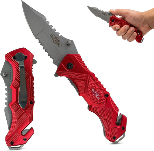 FURY Razor Tactical Folding Knife - 3.5"  - Red