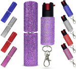 FURY Rhinestone Pepper Spray & Lipstick Stun Gun Combo - Self-Defense Kit - Purple