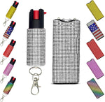 FURY Rhinestone Pepper Spray & Mini Stun Gun Combo - Self-Defense Kit - Silver