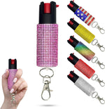 FURY Rhinestone Pepper Spray - Police-Grade Self-Defense with 12ft Range & UV Dye - Pink