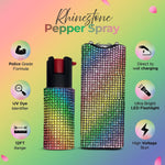 FURY Rhinestone Pepper Spray & Mini Stun Gun Combo - Self-Defense Kit - Rainbow