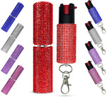 FURY Rhinestone Pepper Spray & Lipstick Stun Gun Combo - Self-Defense Kit - Red
