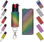 FURY Rhinestone Pepper Spray & Mini Stun Gun Combo - Self-Defense Kit - Rainbow