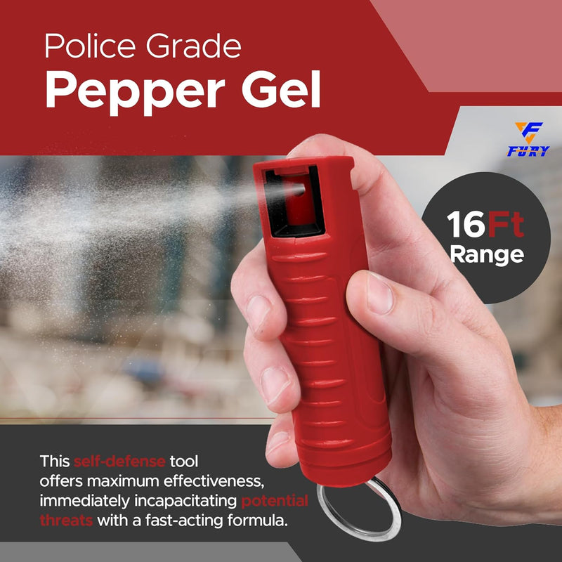 FURY Hardshell Pepper Gel - Max Strength with 16ft Range & UV Dye