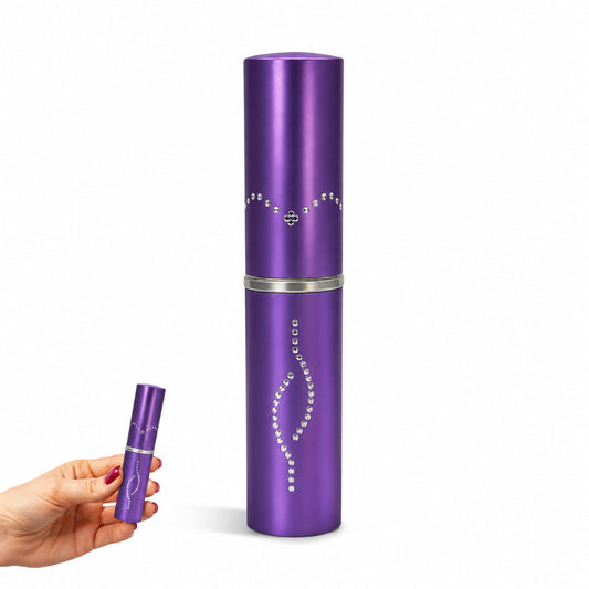 [PURPLE] FURY Lipstick Stun Gun for Women - Rechargeable with LED Flashlight