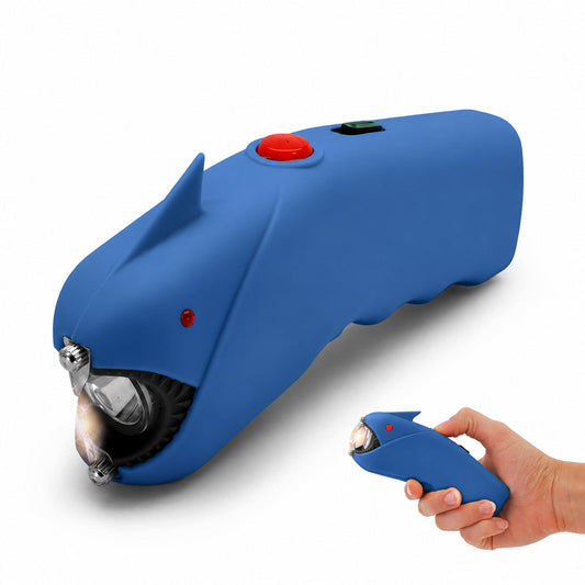 FURY Mako Stun Gun with Anti-Yank Spike & LED Flashlight - Blue