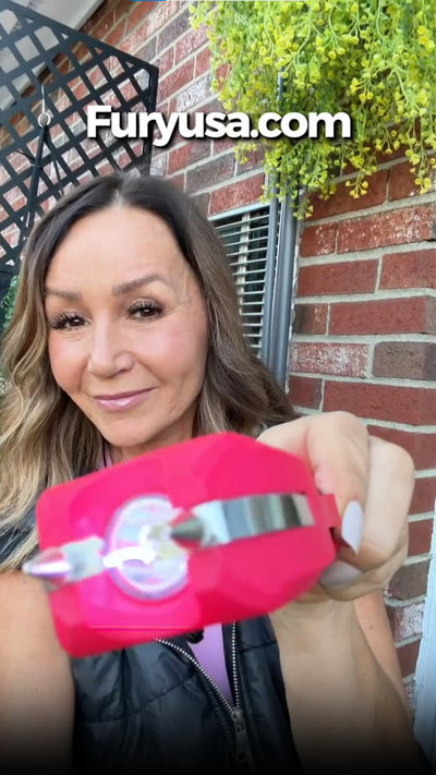 FURY Mega Force 3-in-1 Rechargeable Stun Gun Flashlight Alarm - Pink