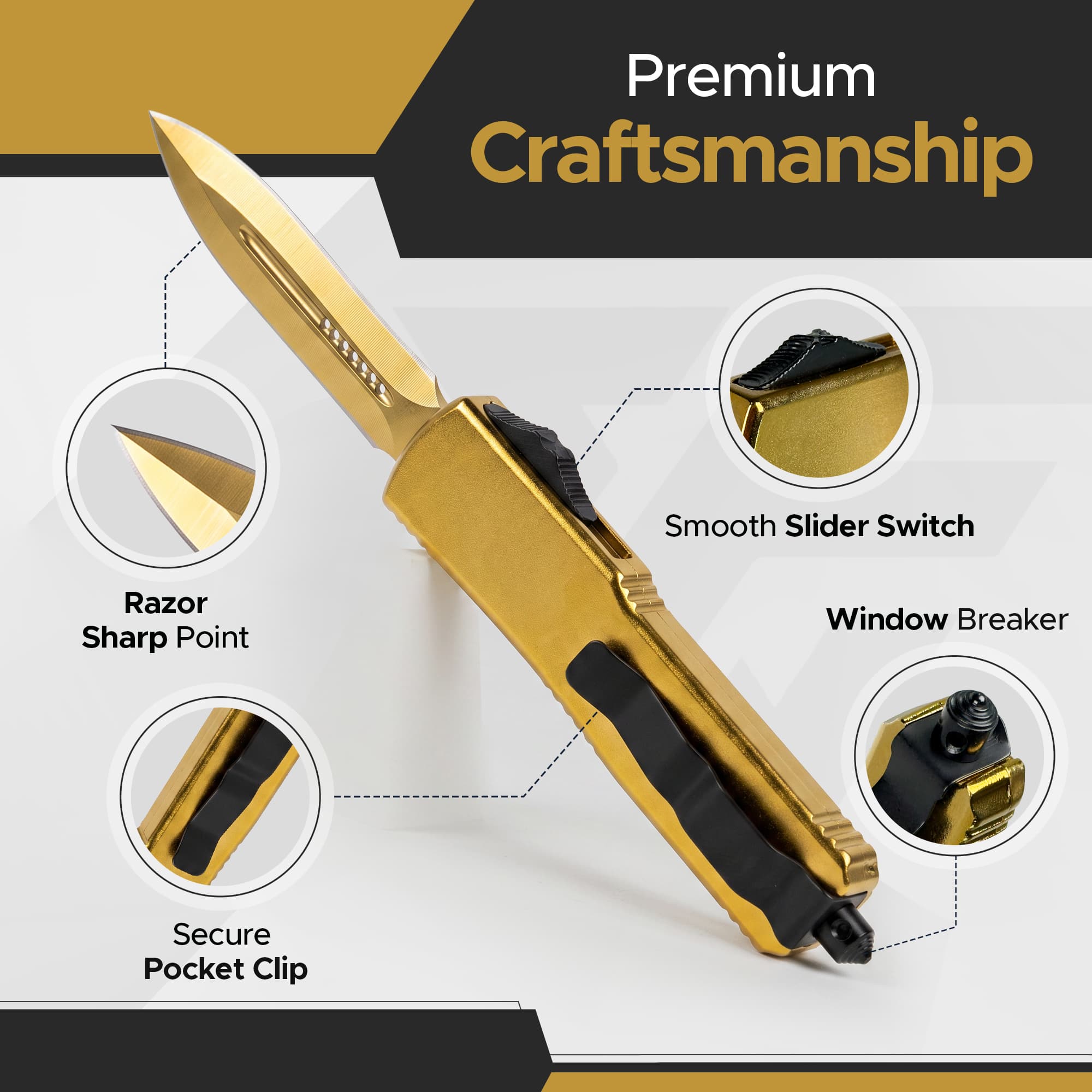FURY Titanium PVD Special Knife - Gold