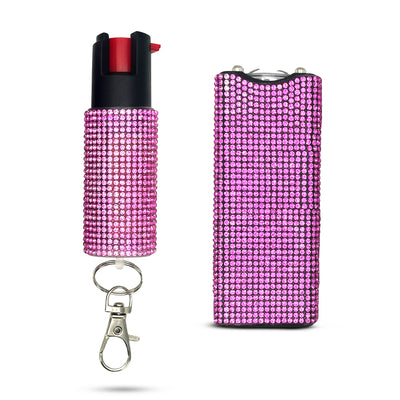 FURY Gem Stone Pepper Spray Stun Gun Combo  PINK 